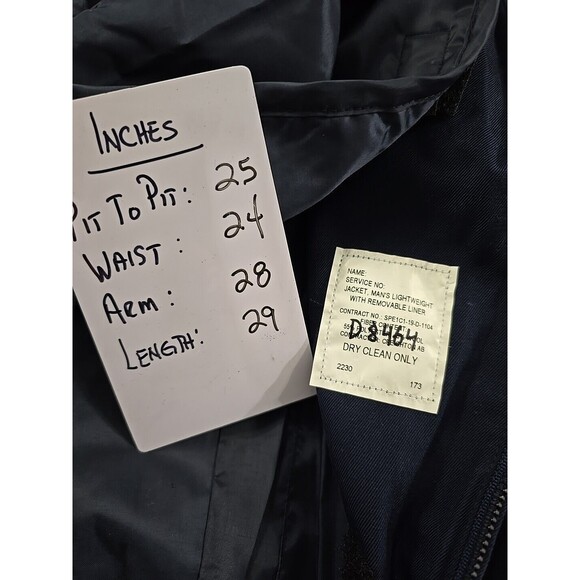 USAF Air Force Mens 42XL Lightweight Jacket Lined Navy Blue Military Embroidered - Picture 7 of 9